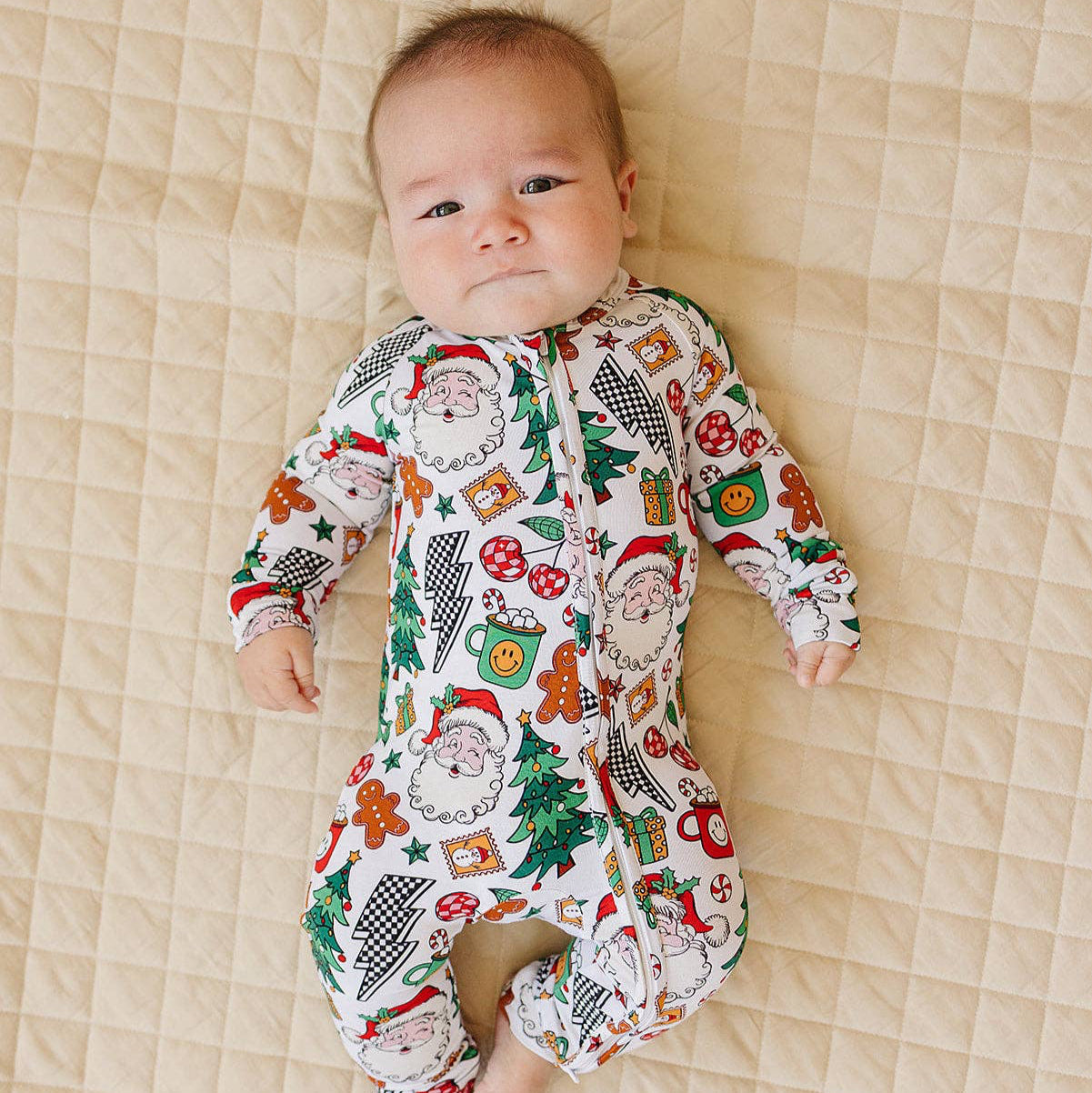 Bamboo Zip Romper | Christmas Vibes – AveryBelle