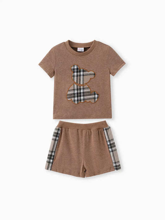 Baby Boy 2pcs Bear Style Short-sleeve Tee & Shorts Set