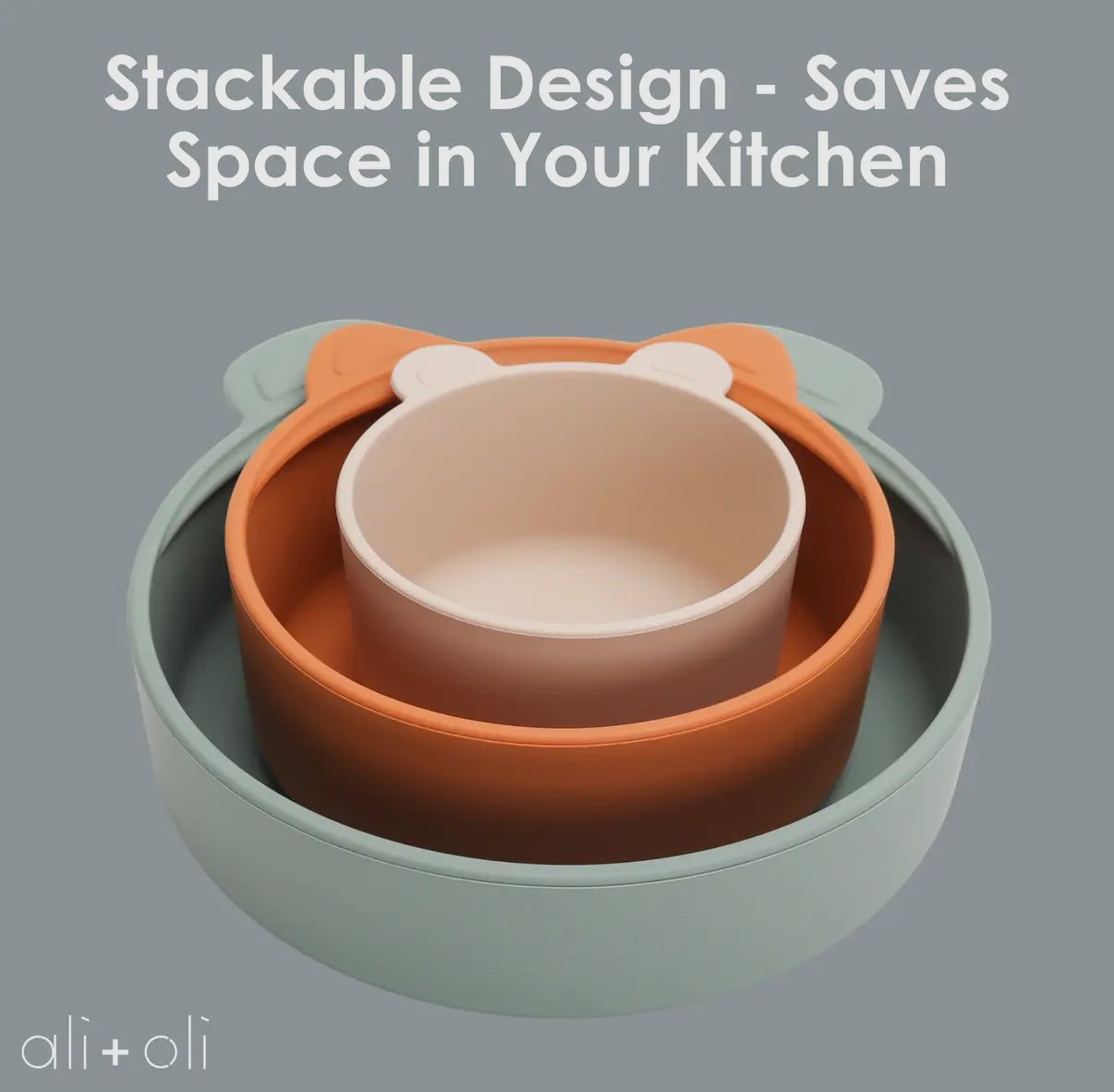 Ali+Oli (3pc) Stackable Snack Bowl Set