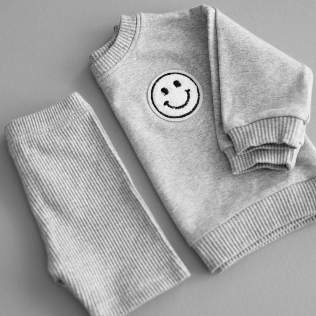 Lucky Panda Kids Biker Shorts Set | Gray