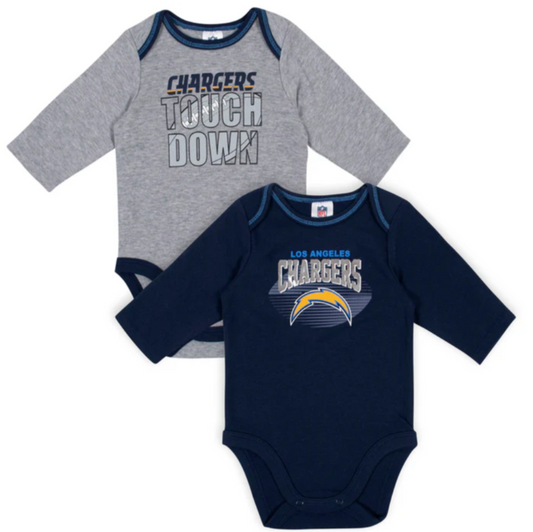 Los Angeles Chargers Baby Long Sleeve Bodysuits, 2-pack - NFL Official - By Gerber