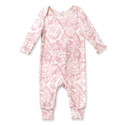 Baby Girl's Vintage Rose Cotton Romper