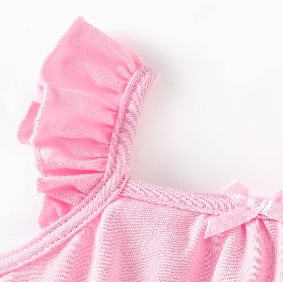 2-Pack Baby Girl Heart-shaped/Solid Print Ruffled Rompers