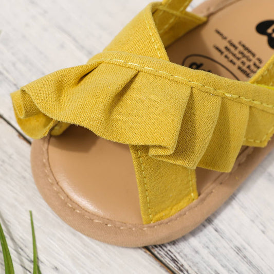 Baby Ruffle Sweet Solid Toddler Sandals