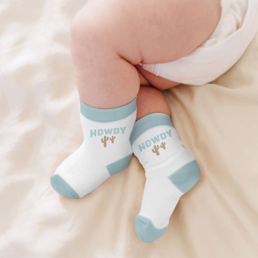 Baby Socks Trio Howdy Partner Blue (3-12M)