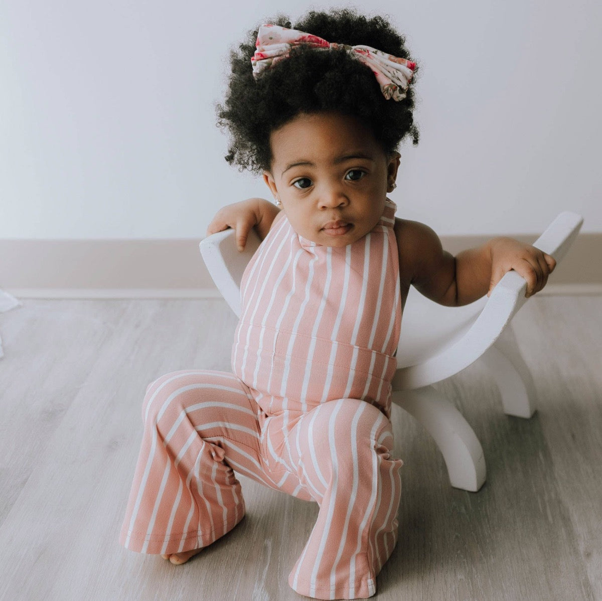 Kellyn Bell Bottom Suspender Jumpsuit Mauve Stripe – AveryBelle