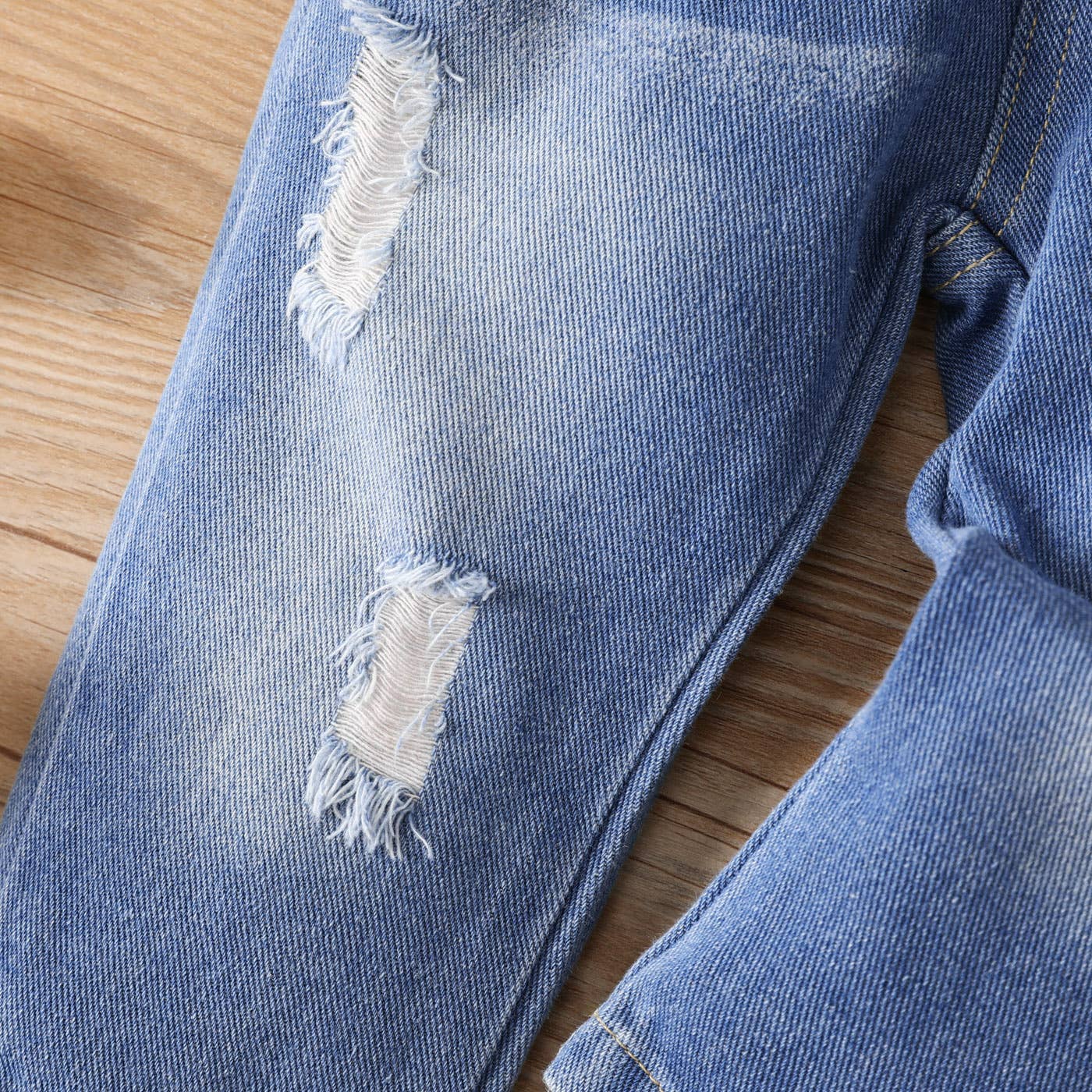 Baby Unisex Basic Ripped Denim Jeans