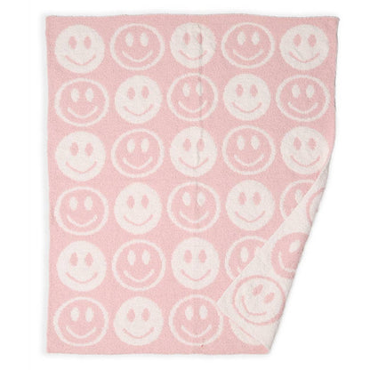 Happy Face Pattern Kids Throw Blanket