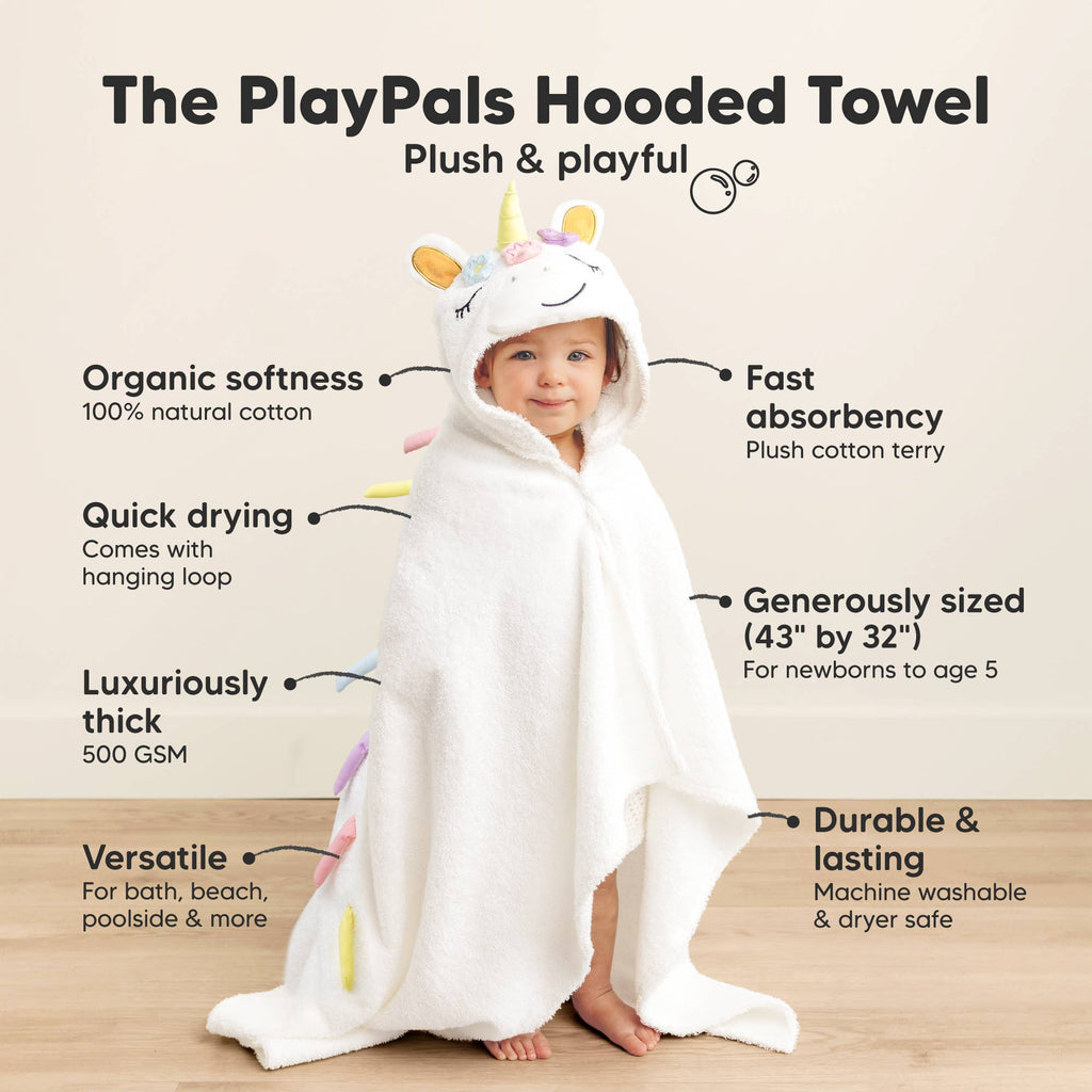 Playpals Hooded Baby Bath Towels for Newborn