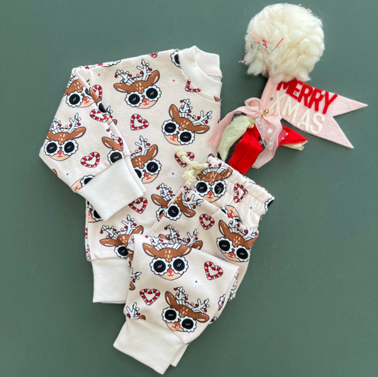 Christmas Baby & Kids Lucky Panda Kids Jogger Set |  Deer Holiday