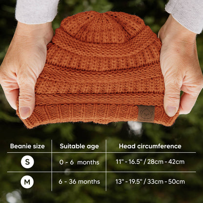 KeaBabies 3-Pack Warmzy Baby Beanies (Tawny, M)