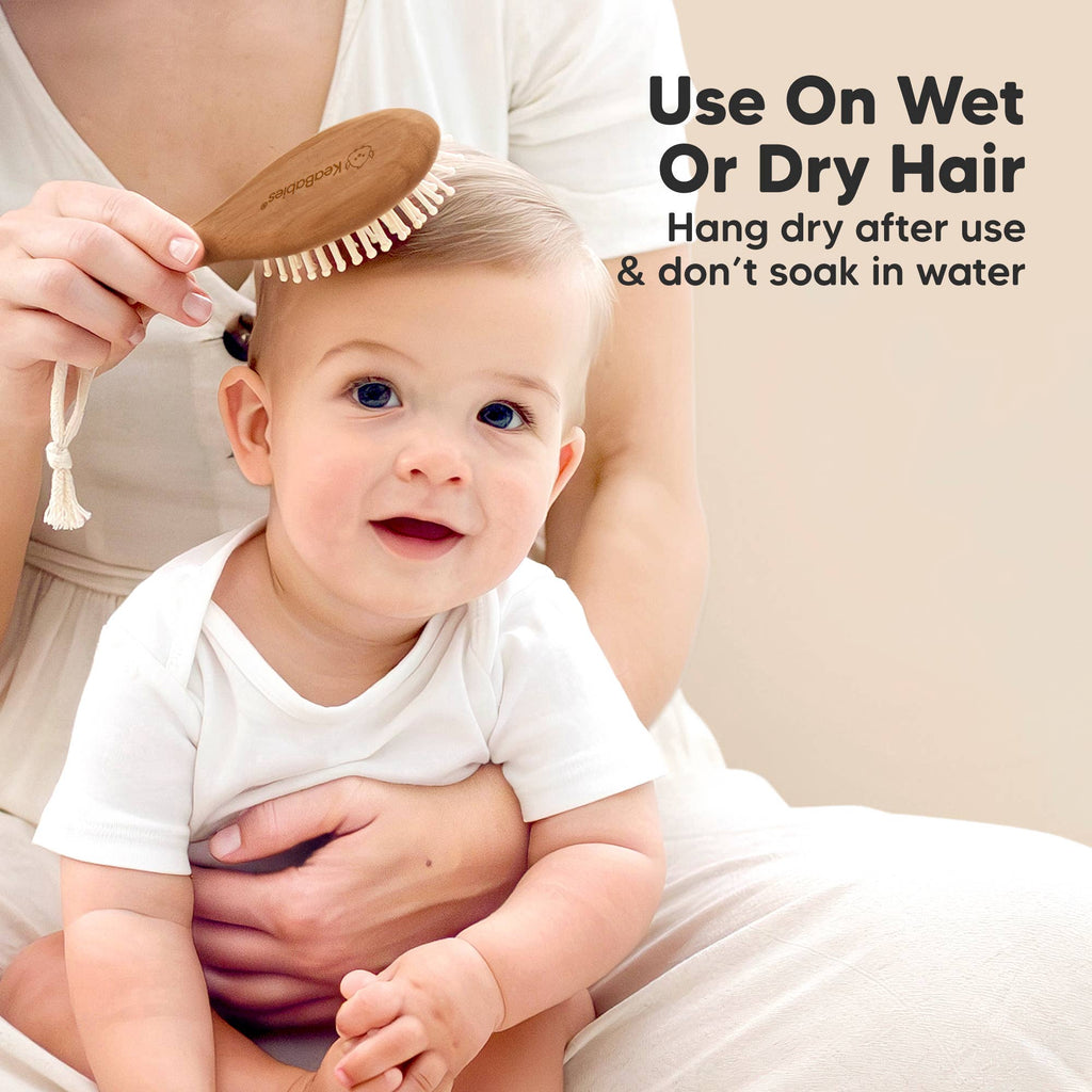 KeaBabies Baby Hair Brush and Comb Set