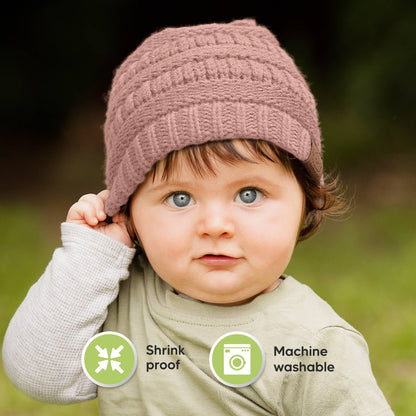 KeaBabies 3-Pack Warmzy Baby Beanies (Tawny, M)