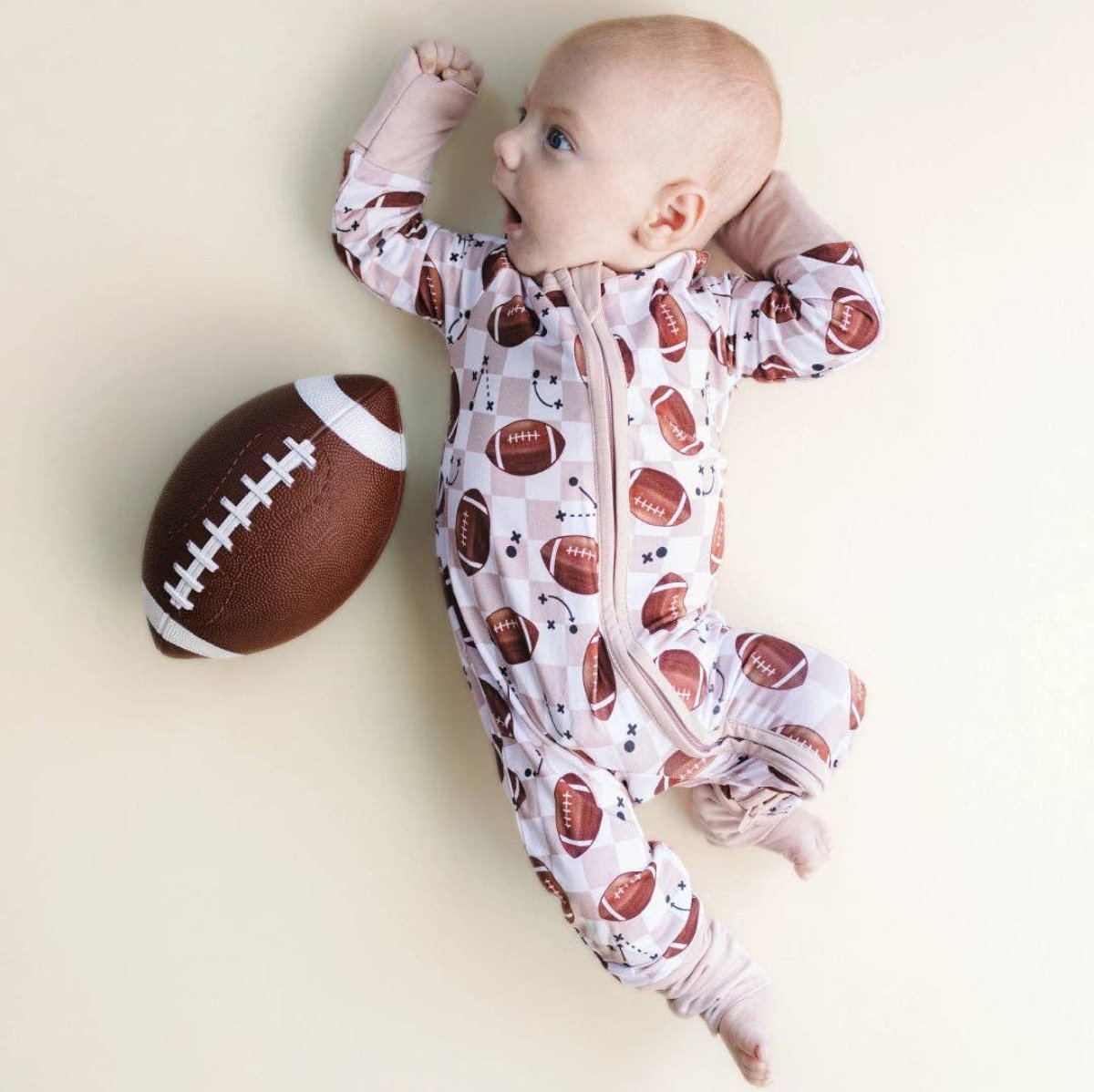 Bamboo Baby Clothing Unisex Zip Romper | Game Day