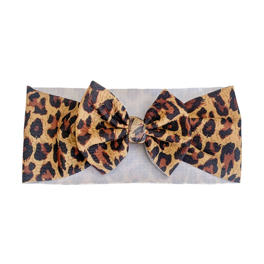 Cheetah Baby Headwrap Bow