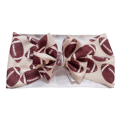 Football Baby Headwrap Bow