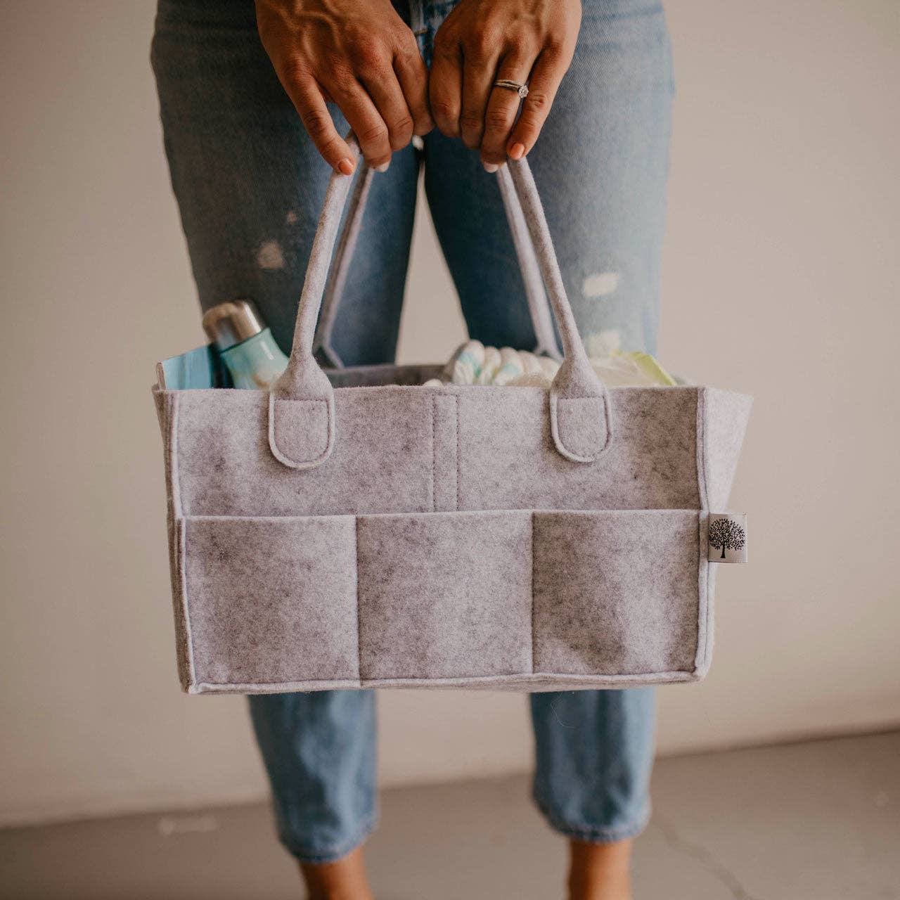 Diaper Caddy in Gray