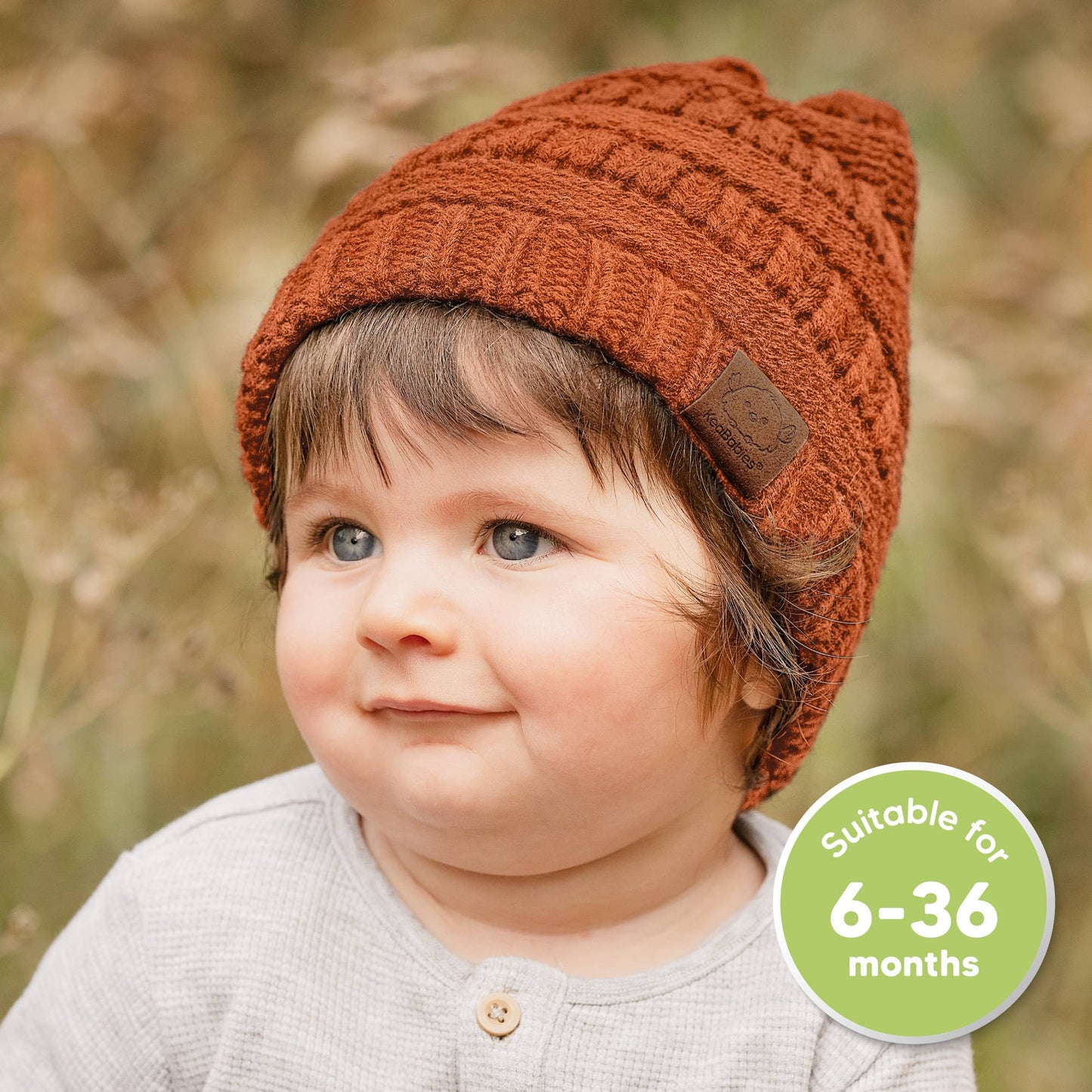 KeaBabies 3-Pack Warmzy Baby Beanies (Tawny, M)