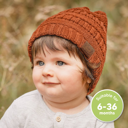KeaBabies 3-Pack Warmzy Baby Beanies (Tawny, M)
