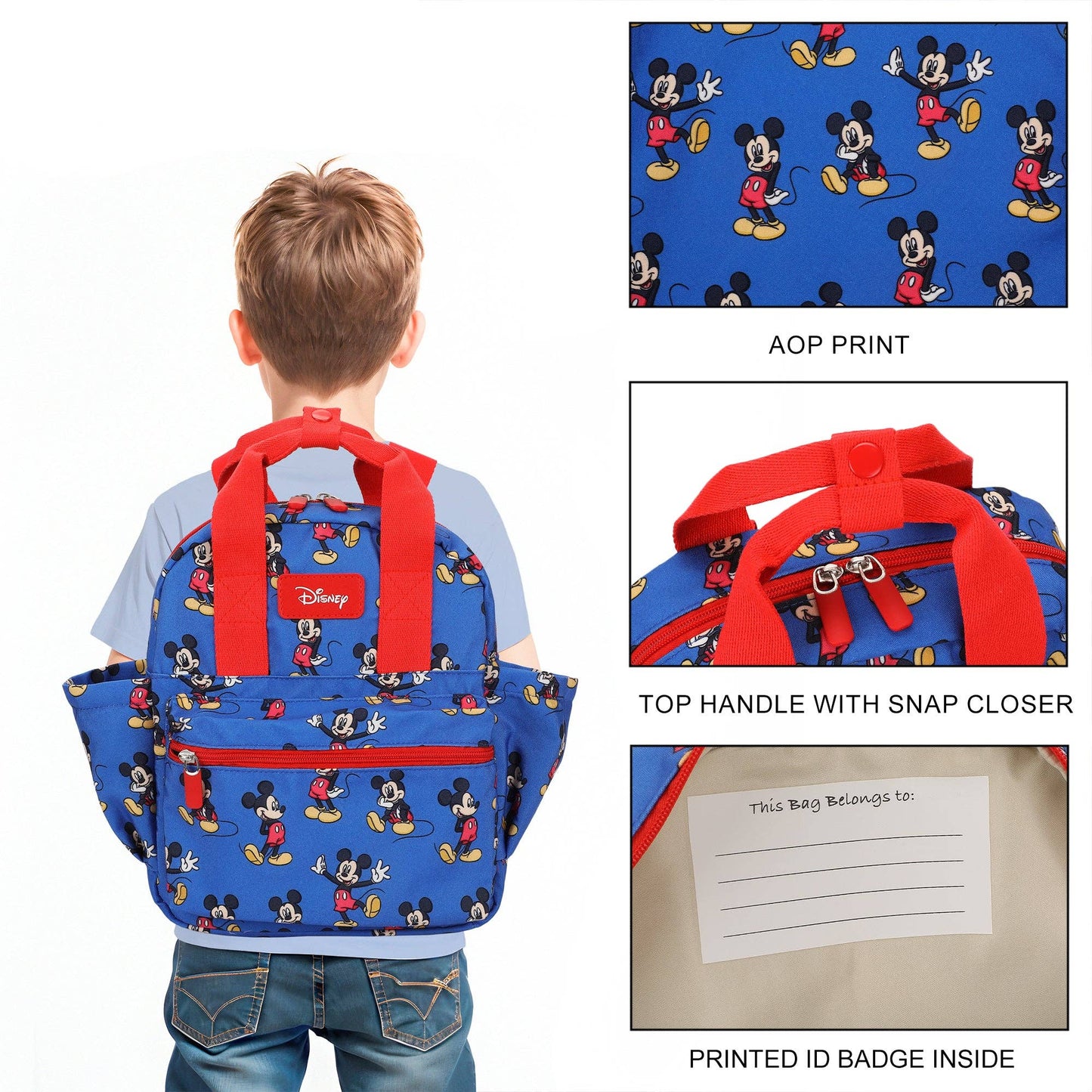 Mickey Mouse Classic All-Over Print 16” Toddler Backpack