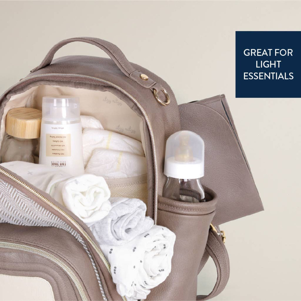 Vanilla Latte Itzy Mini Plus™ Diaper Bag Backpack