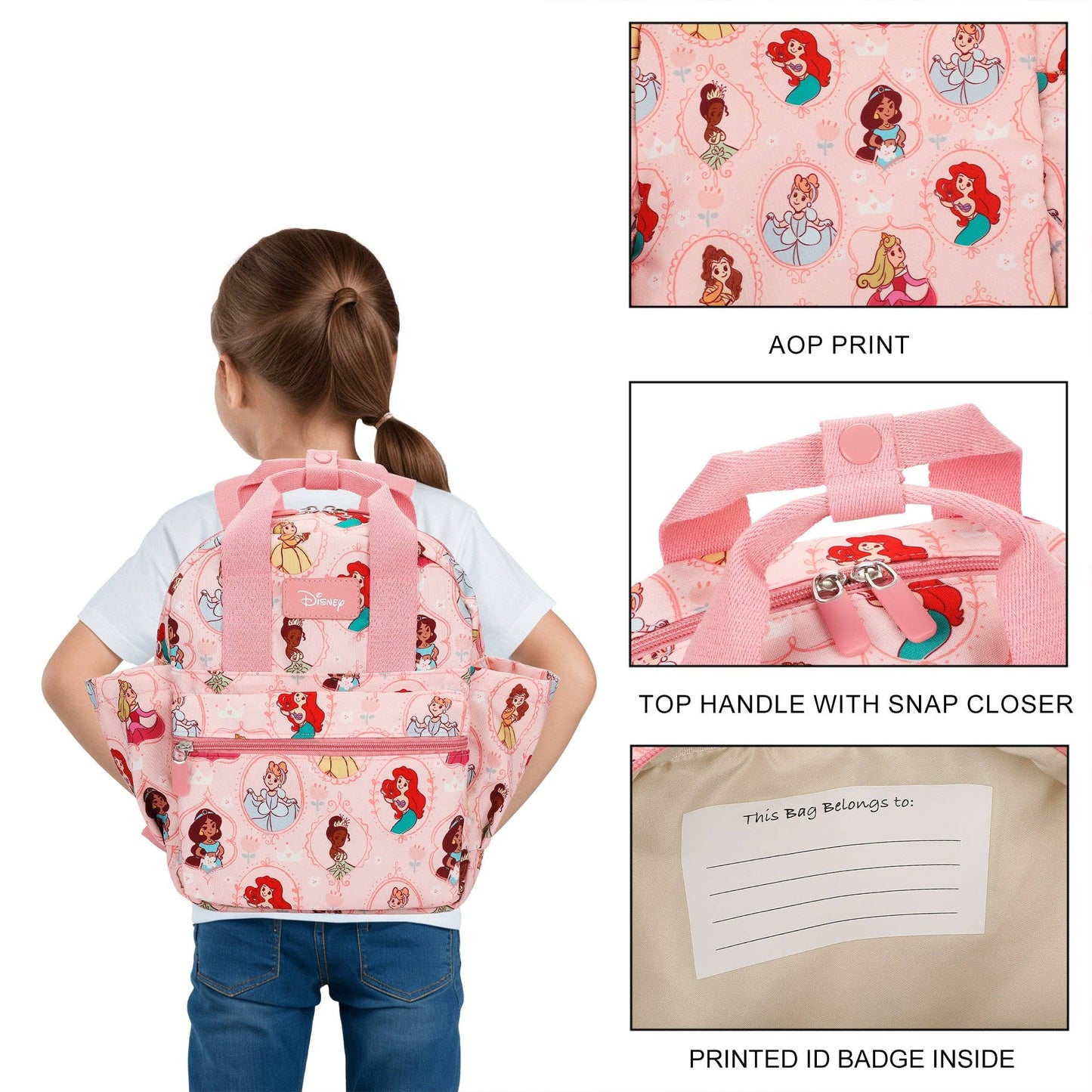 Disney Princesses All-Over Print 16” Toddler Backpack