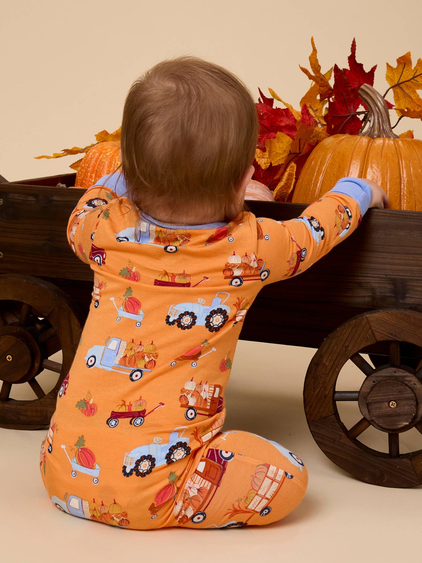 SoftSnooze™ Baby Bamboo Viscose Harvest Haul Convertible One Piece Footie Pajama