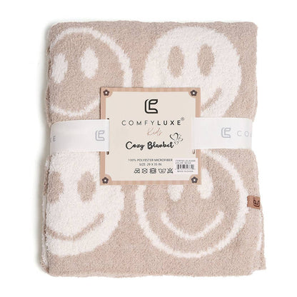 Happy Face Pattern Kids Throw Blanket