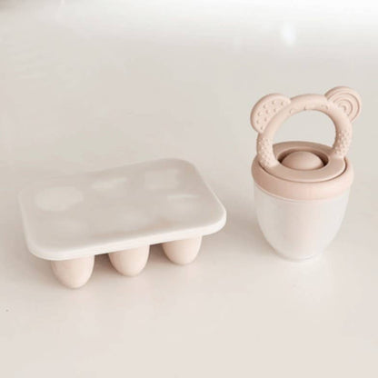 Food & Fruit Pacifier Feeder & Freezer Tray (Mist-Taupe) 3pc