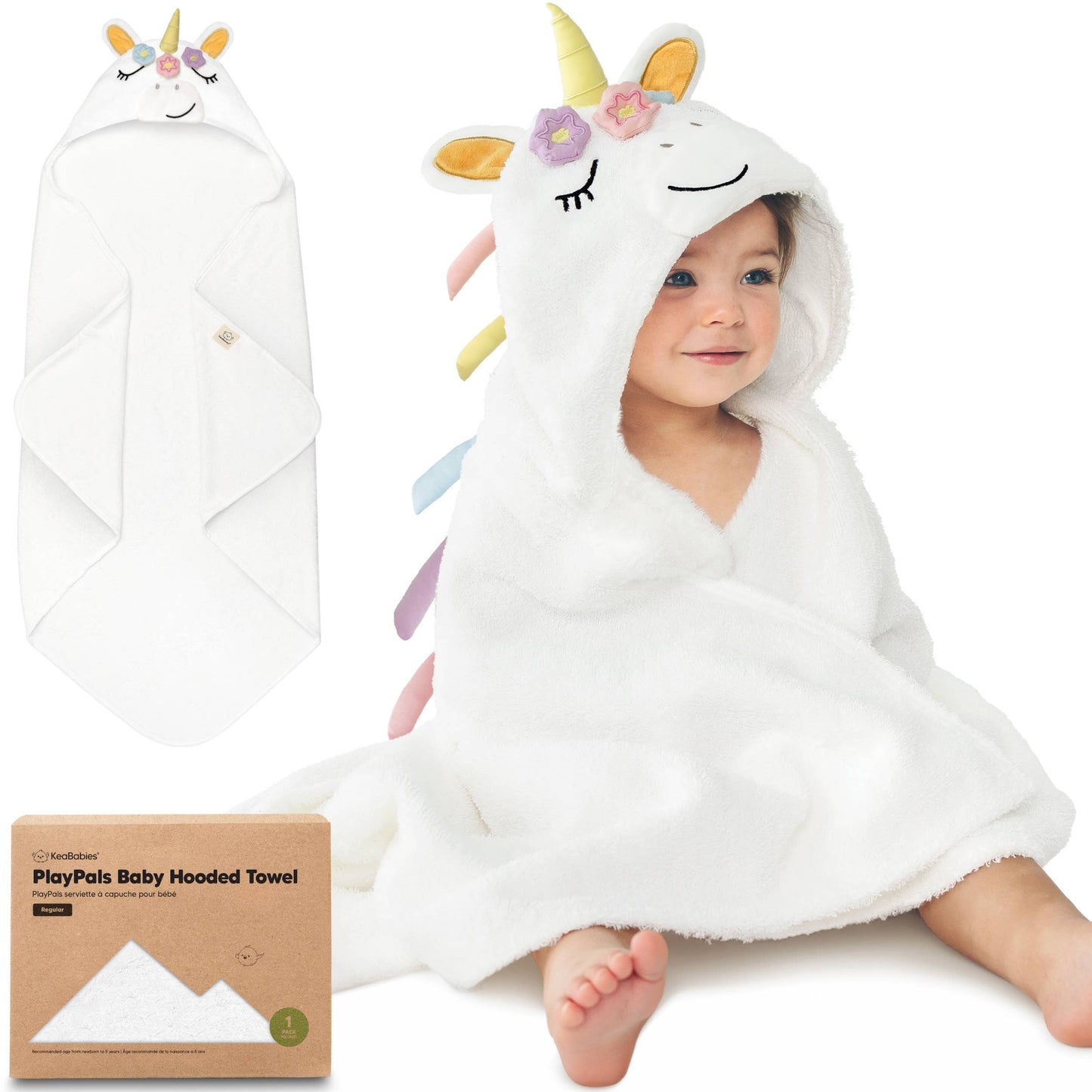 Playpals Hooded Baby Bath Towels for Newborn