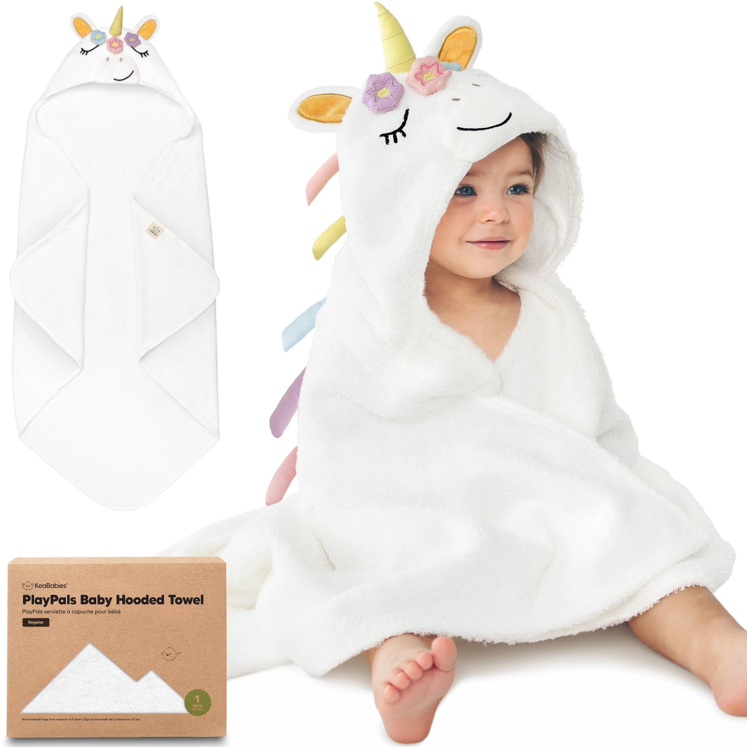 Playpals Hooded Baby Bath Towels for Newborn