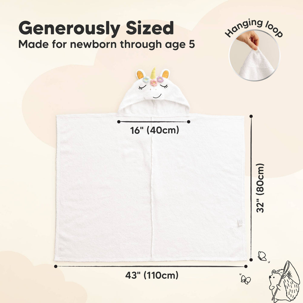 Playpals Hooded Baby Bath Towels for Newborn