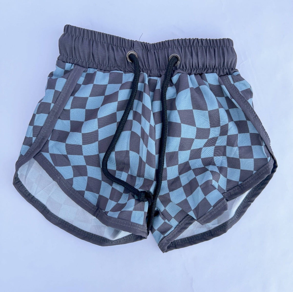 Wavy Checkered Swim Shorts