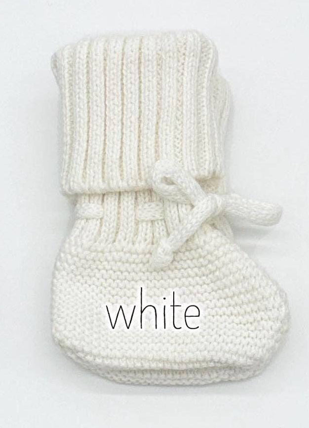 Garter Cotton Knitted Booties