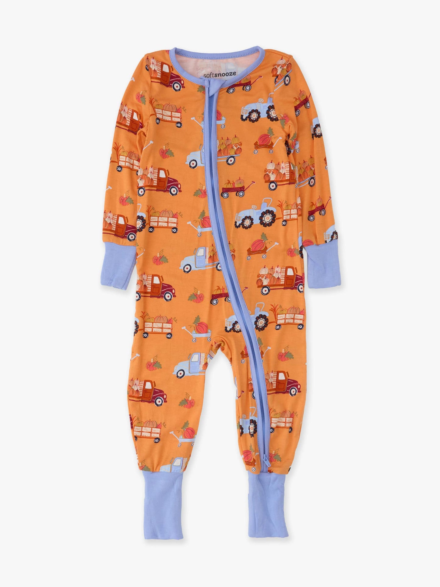 SoftSnooze™ Baby Bamboo Viscose Harvest Haul Convertible One Piece Footie Pajama