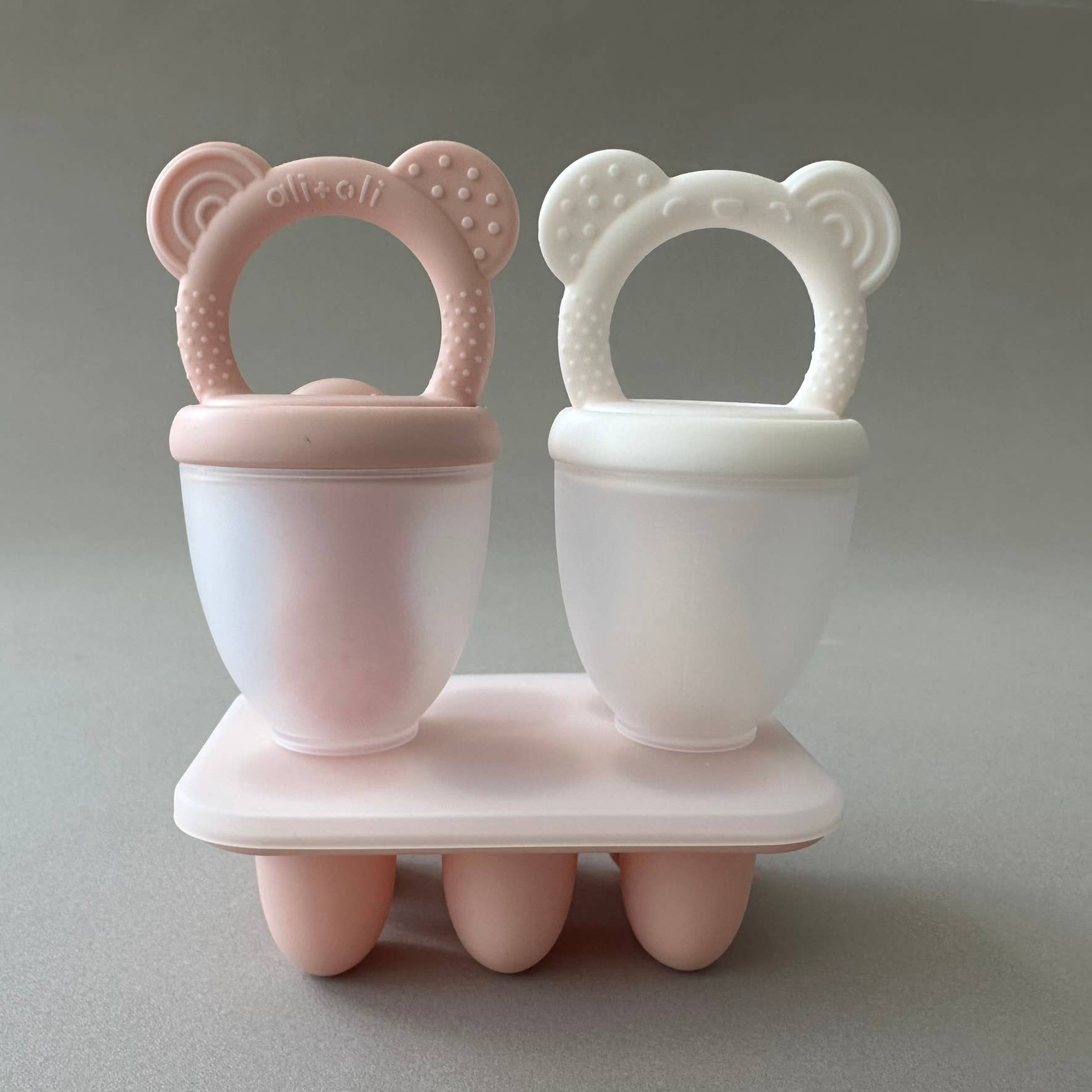 Food & Fruit Pacifier Feeder & Freezer Tray (Pink-White) 3pc