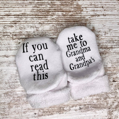 Take Me to Grandma and Grandpas Baby Socks | Grandparents