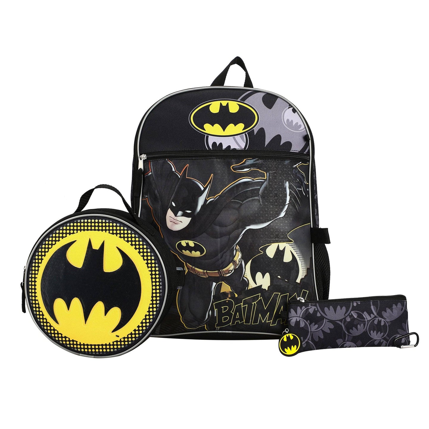 DC Comic Book Batman Symbol 5-Piece Backpack Accessory Set
