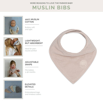 Stormy Muslin Bandana Bibs Set