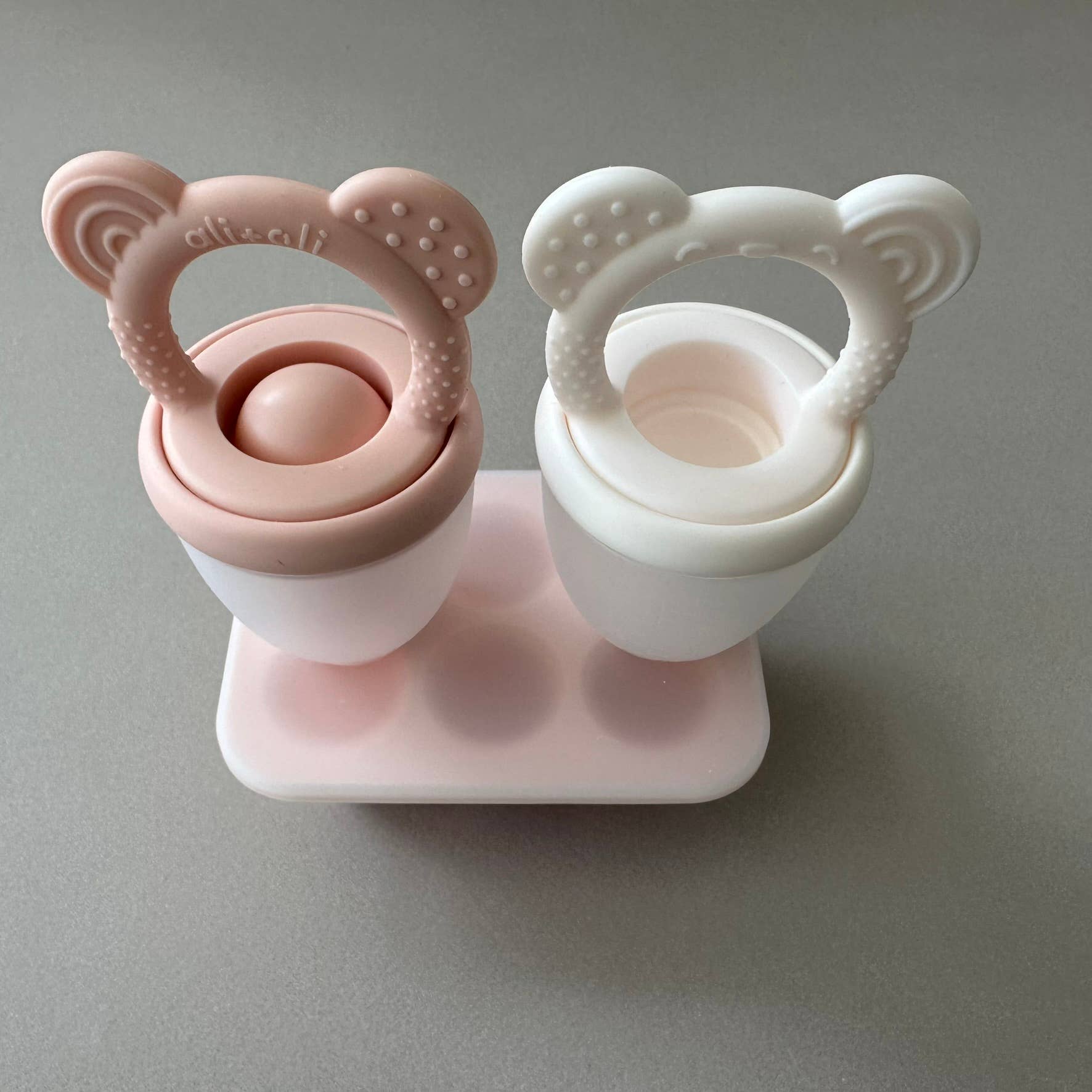 Food & Fruit Pacifier Feeder & Freezer Tray (Pink-White) 3pc