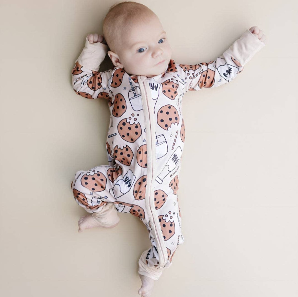 Bamboo Baby Zip Romper | Milk & Cookies