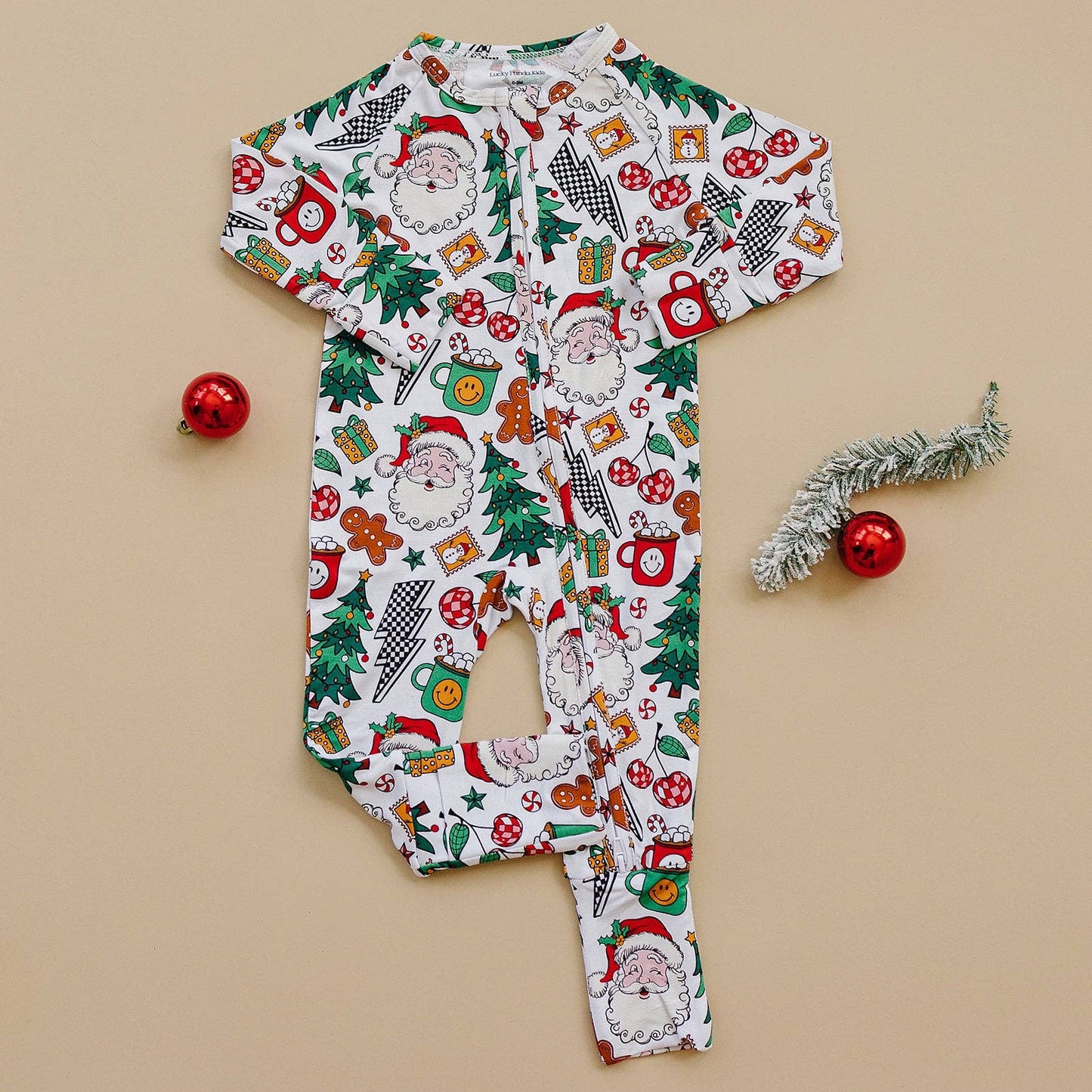 Bamboo Zip Romper | Christmas Vibes