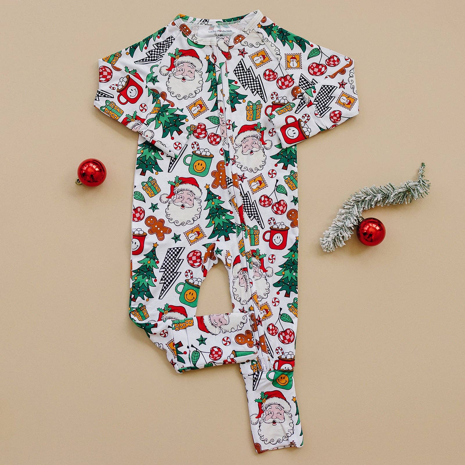 Bamboo Zip Romper | Christmas Vibes