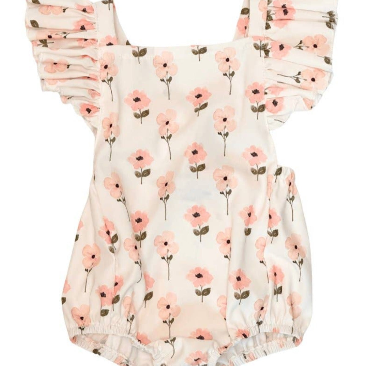 Shiloh Ruffle Back Romper - Pink Blossoms