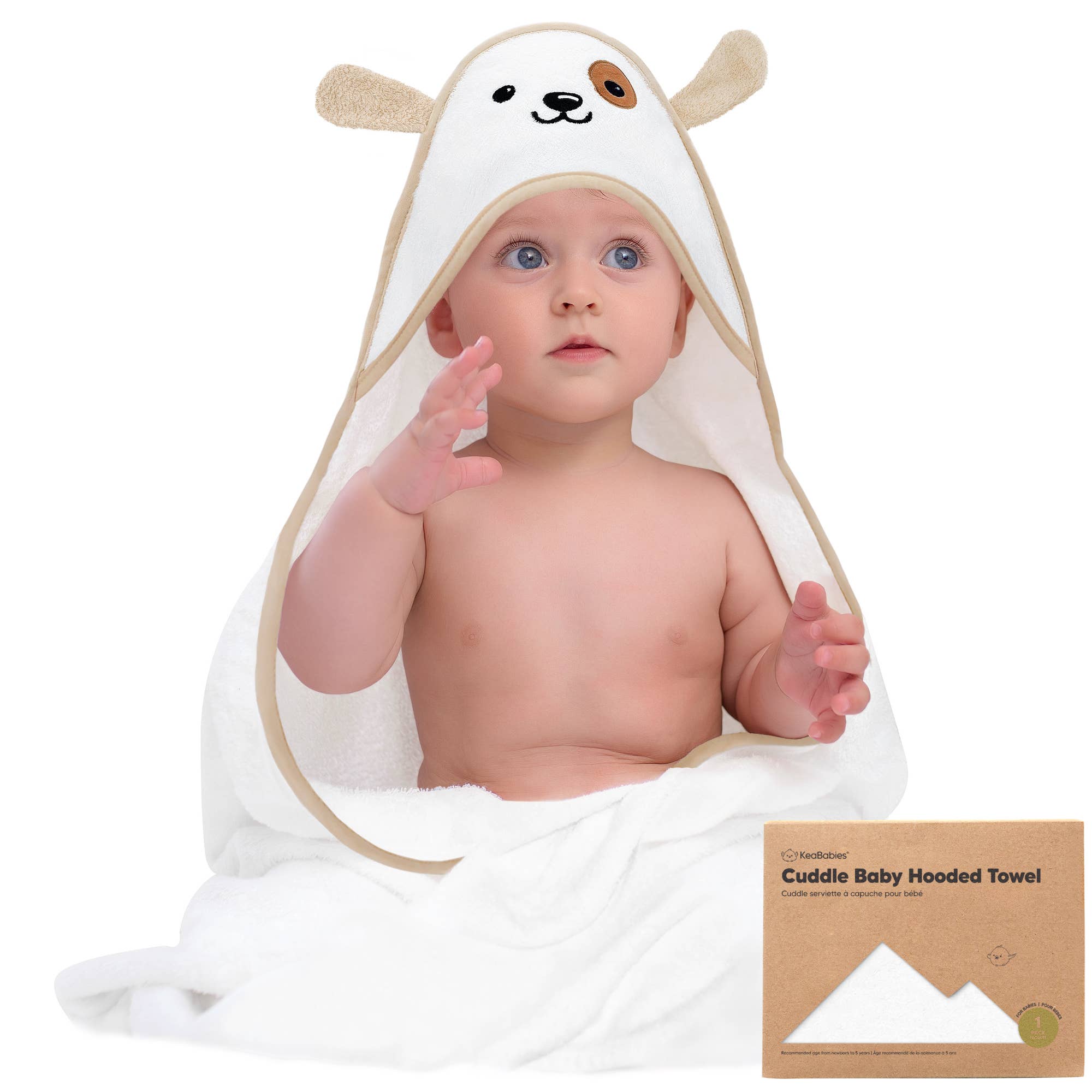 KeaBabies Cuddle Baby Hooded Towel - Dog