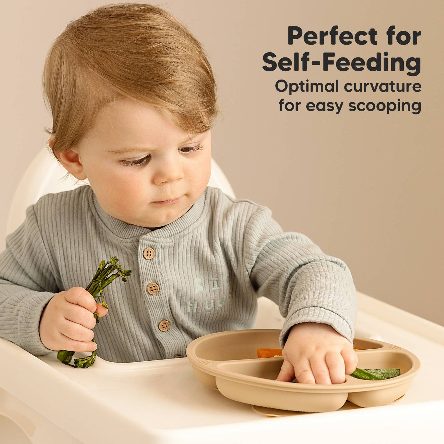 3-Pack Prep Suction Plates for Baby, BPA-Free Silicone Plate