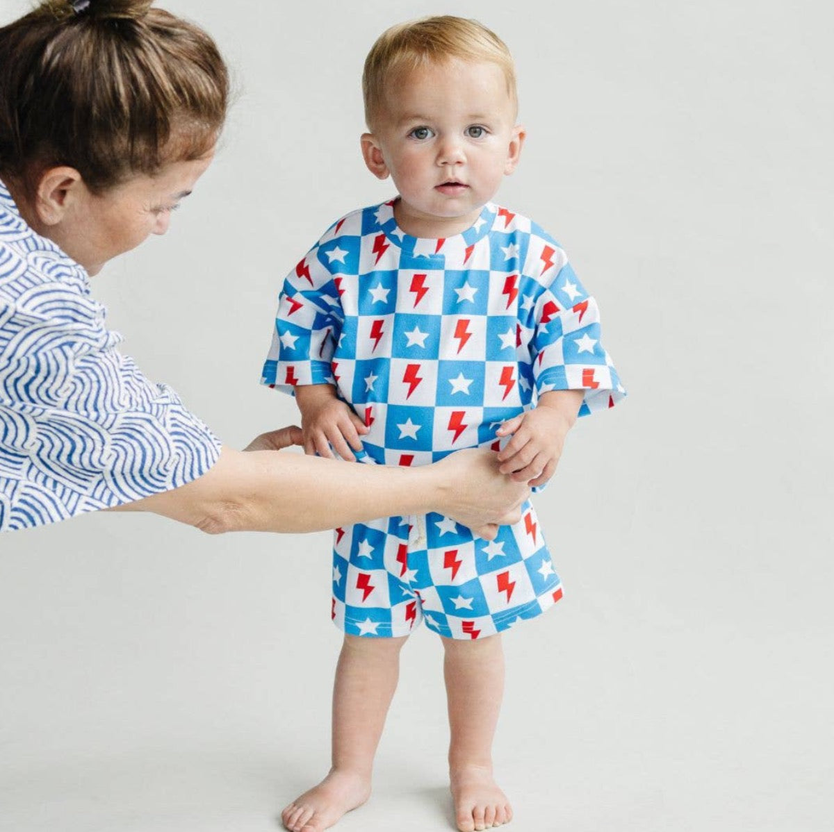 4th of July Kids Shorts Set | Checks & Stars