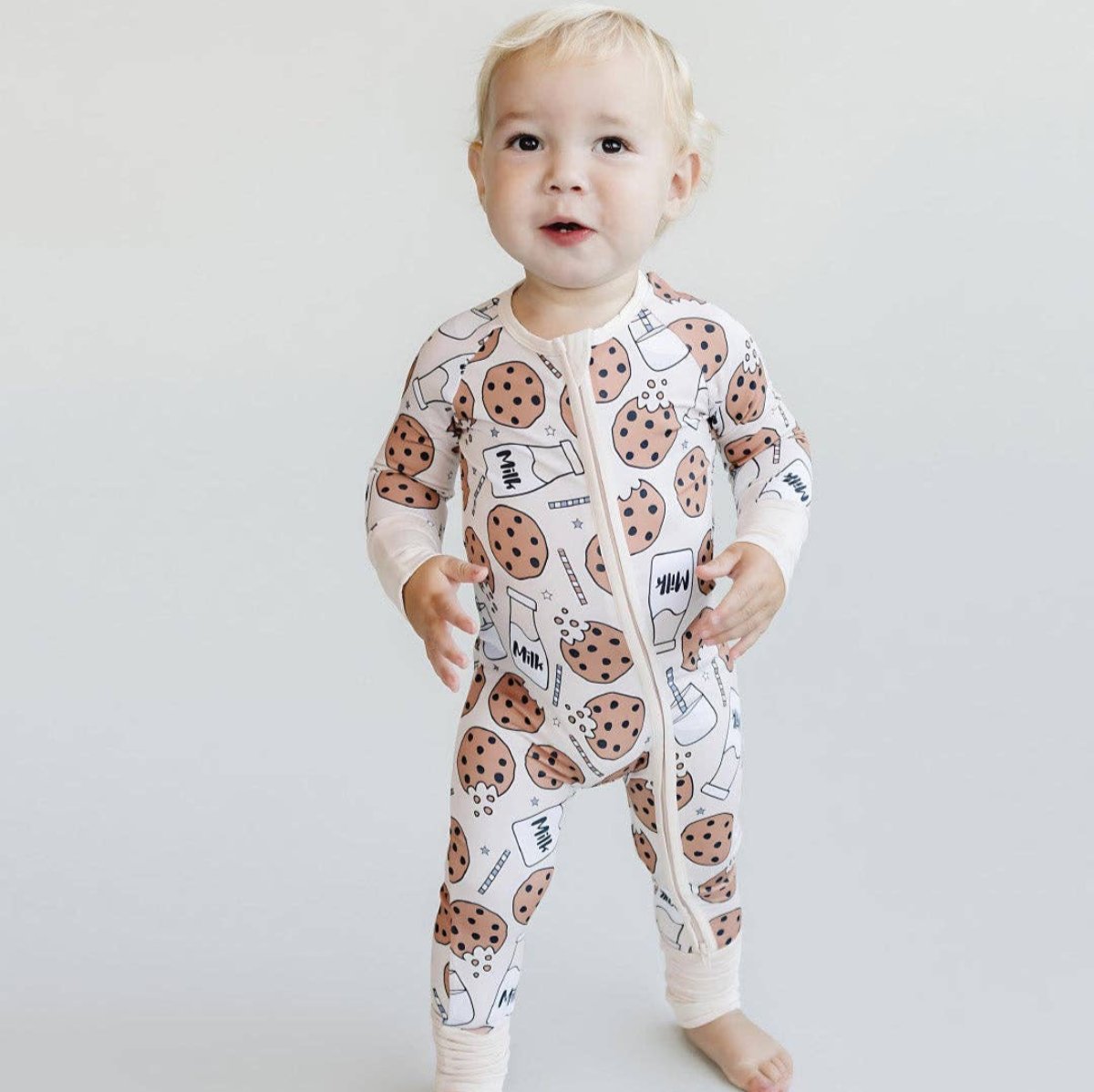 Bamboo Baby Zip Romper | Milk & Cookies