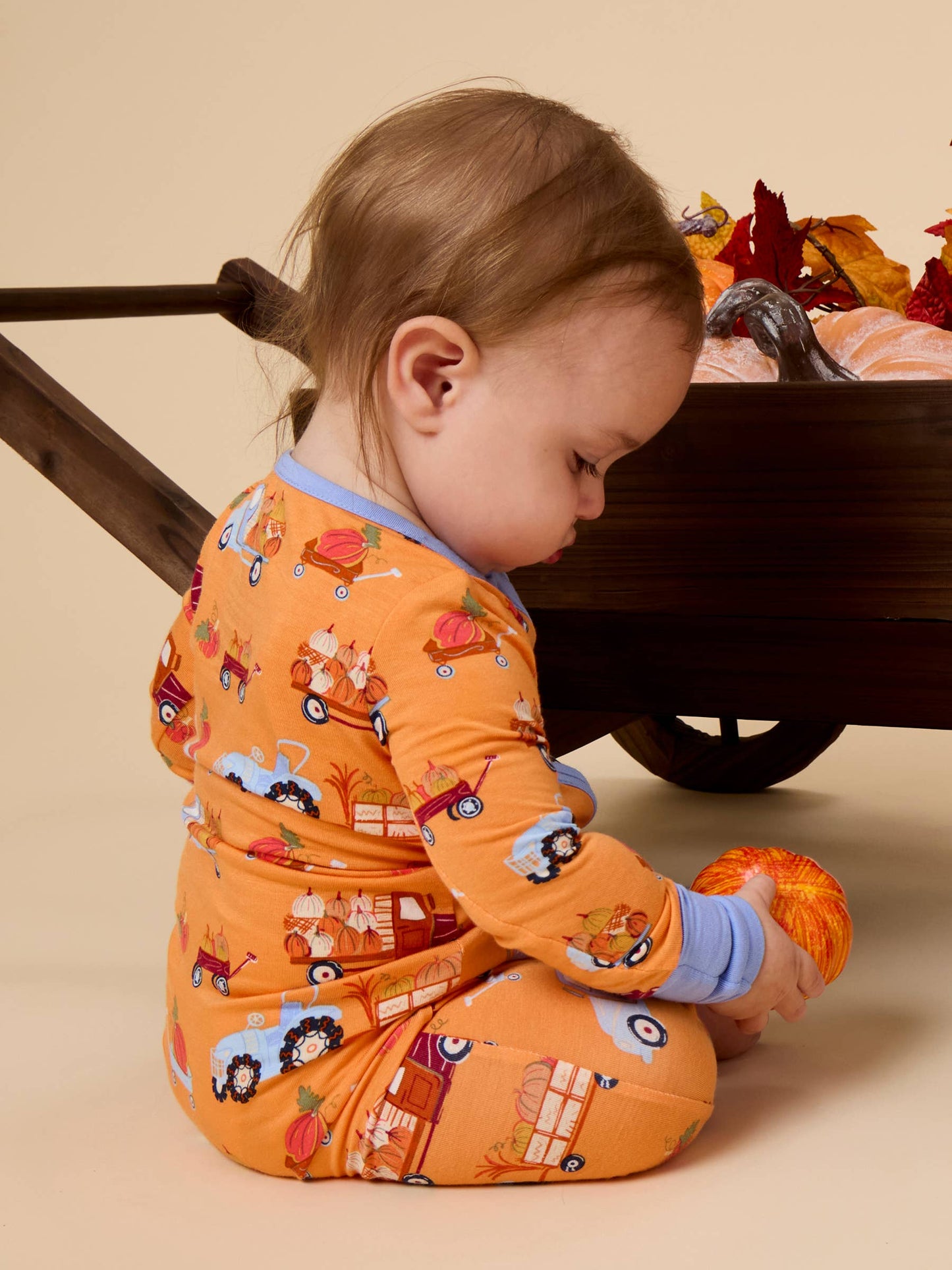 SoftSnooze™ Baby Bamboo Viscose Harvest Haul Convertible One Piece Footie Pajama