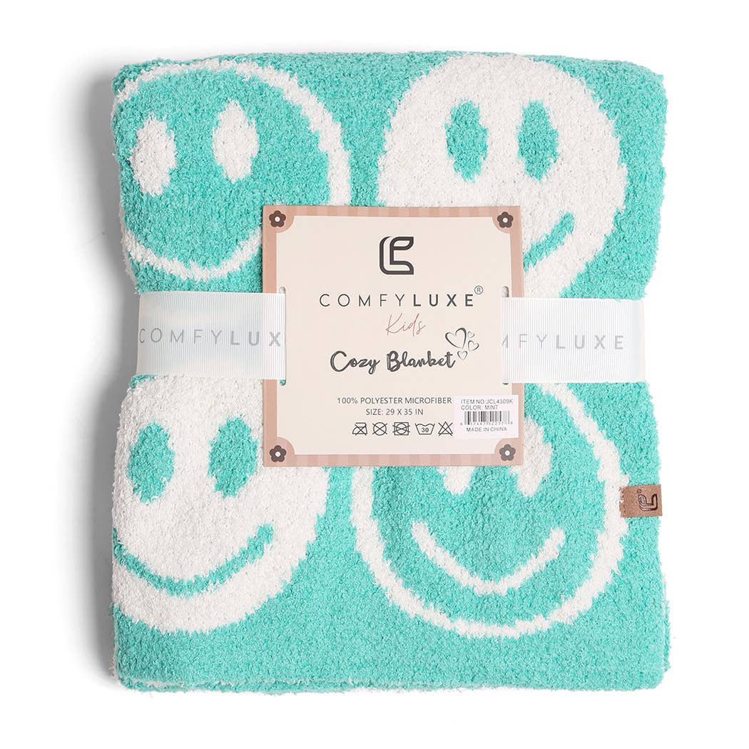 Happy Face Pattern Kids Throw Blanket